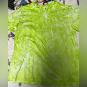 Lululemon All Yours Cotton T- Shirt *Tie Dye size 10 Lime